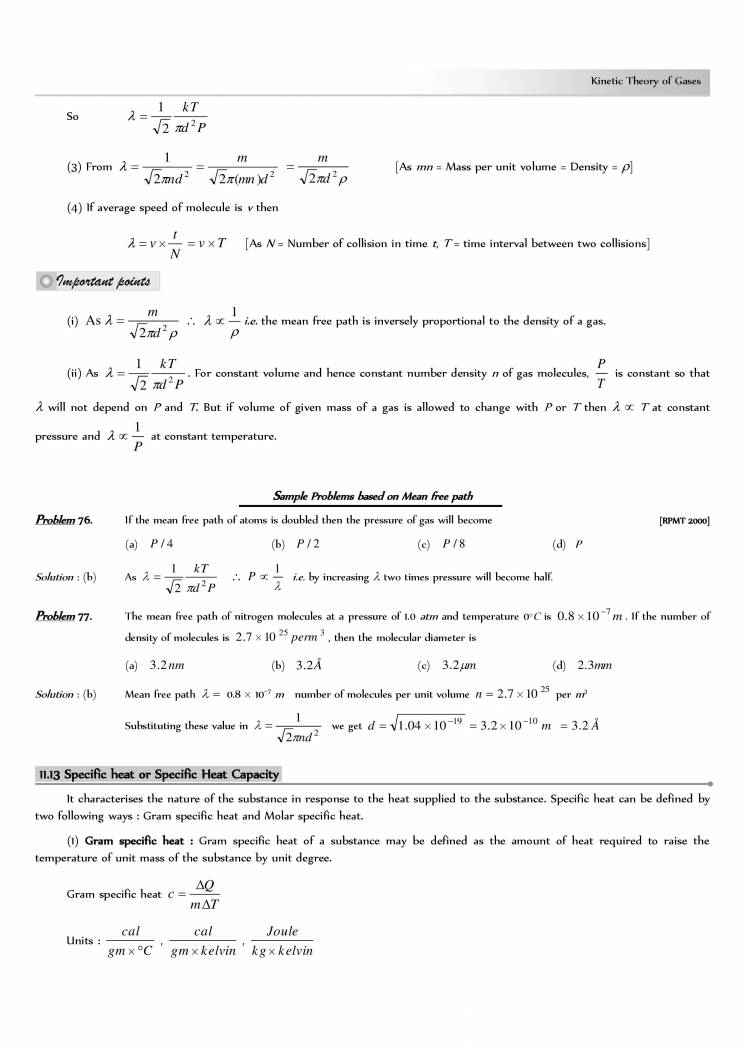 Kinetic Theory Of Gases - Notes - LearnPick India