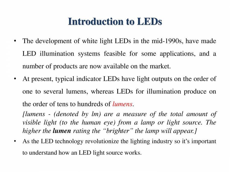 Light Emitting Diode [LEDs] - PowerPoint Slides - LearnPick India