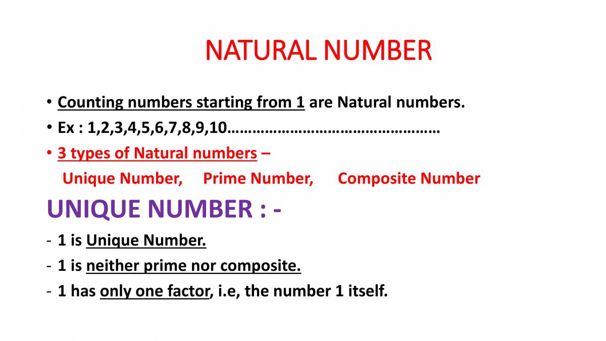 presentation on natural numbers